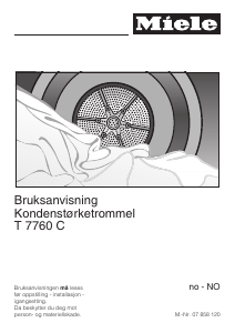 Bruksanvisning Miele T 7760 C Tørketrommel