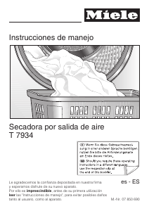 Manual de uso Miele T 7934 Secadora