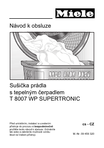 Manuál Miele T 8007 WP Supertronic Sušák