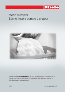 Mode d’emploi Miele T 8164 WP Sèche-linge