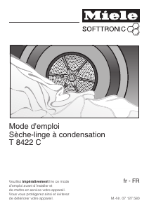 Mode d’emploi Miele T 8422 C Sèche-linge