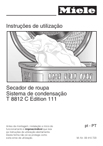 Manual Miele T 8812 C Edition 111 Máquina de secar roupa