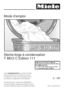 Mode d’emploi Miele T 8812 C Edition 111 Sèche-linge