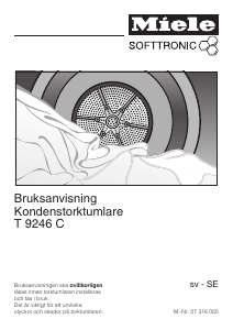 Bruksanvisning Miele T 9246 C Torktumlare