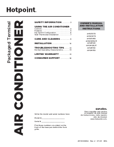 Manual Hotpoint AH12H07D3B Air Conditioner