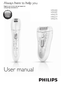 Bruksanvisning Philips HP6575 SatinPerfect Epilator