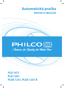 Manuál Philco PLD 1471 Pračka