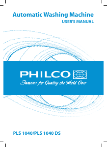 Manual Philco PLS 1040 DS Washing Machine