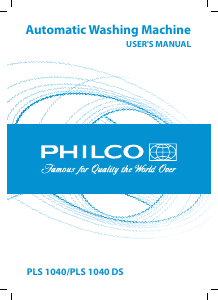 Manual Philco PLS 1040 Washing Machine