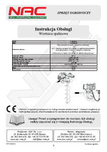 Instrukcja NAC TT-GD520 Świder ziemny