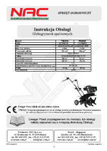 Instrukcja NAC TIG5050 Kultywator