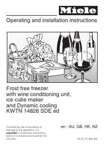 Manual Miele KWTN 14826 SDE Fridge-Freezer