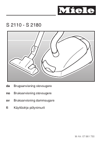 Brugsanvisning Miele S 2110 Støvsuger