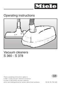 Manual Miele S 371 Vacuum Cleaner