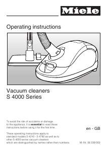 Manual Miele S 4210 Vacuum Cleaner