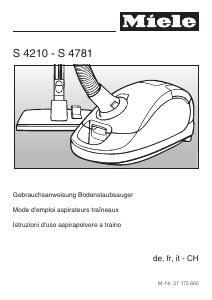 Mode d’emploi Miele S 4781 Aspirateur