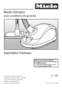 Mode d’emploi Miele S 4812 Hybrid Aspirateur