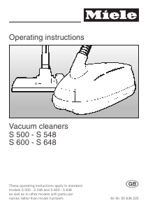 Manual Miele S 511 Vacuum Cleaner
