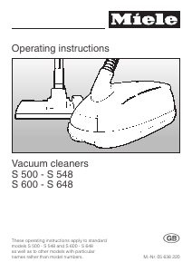 Manual Miele S 512 Vacuum Cleaner