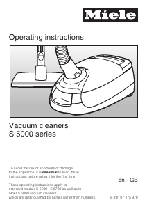 Manual Miele S 5210 Vacuum Cleaner
