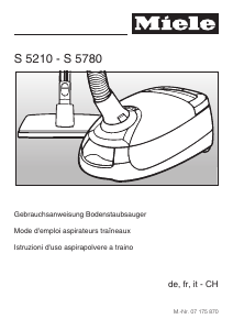 Mode d’emploi Miele S 5580 Aspirateur