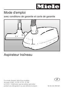 Mode d’emploi Miele S 711 Aspirateur