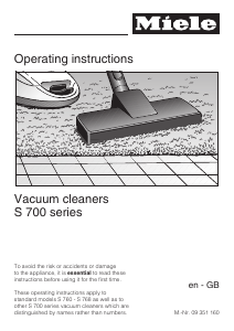 Manual Miele S 762 Vacuum Cleaner