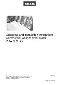 Handleiding Miele PDW 909 Was-droog combinatie