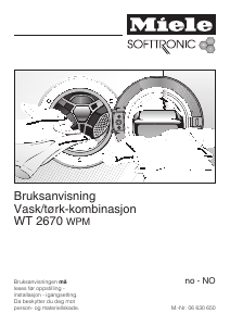 Bruksanvisning Miele WT 2670 WPM Kombimaskin vask-tørk