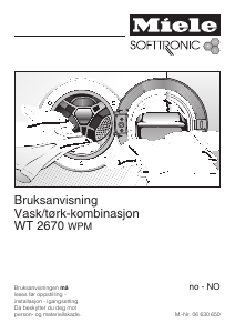 Bruksanvisning Miele WT 2670 Kombimaskin vask-tørk