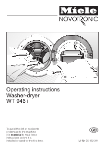 Handleiding Miele WT 946 i WPS Was-droog combinatie