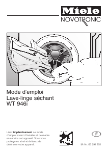 Mode d’emploi Miele WT 946 i WPS Lave-linge séchant
