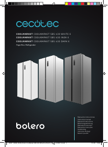 Handleiding Cecotec Bolero CoolMarket SBS 430 Dark E Koel-vries combinatie