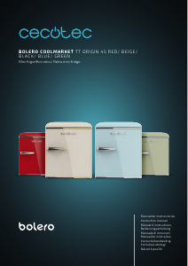 Manual Cecotec Bolero CoolMarket TT Origin 45 Green Refrigerator