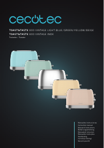 Manuale Cecotec Vintage 800 Light Blue Tostapane