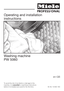 Manual Miele PW 5060 LP LW Washing Machine