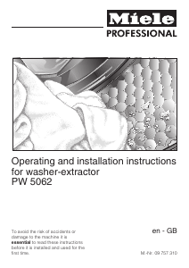 Manual Miele PW 5062 LP LW Washing Machine