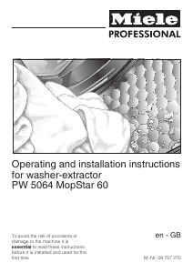 Manual Miele PW 5064 AV LW MopStar60 Washing Machine