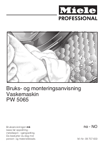 Bruksanvisning Miele PW 5065 LP Vaskemaskin