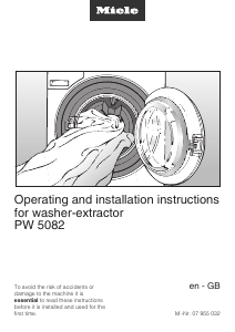 Manual Miele PW 5082 XL Washing Machine
