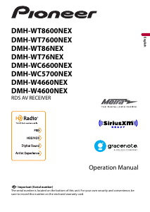 Handleiding Pioneer DMH-WC5700NEX Autoradio