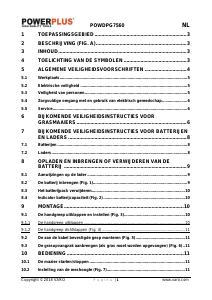 Handleiding Powerplus POWDPG7560 Grasmaaier