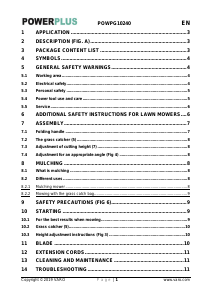 Manual Powerplus POWPG10240 Lawn Mower