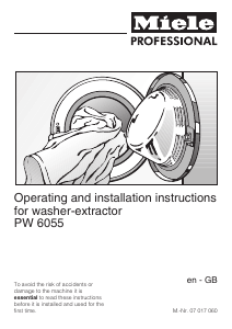 Manual Miele PW 6055 Vario Washing Machine