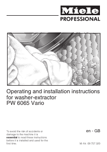 Manual Miele PW 6065 Vario Washing Machine