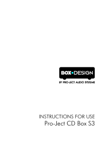 Handleiding Pro-Ject CD Box S3 CD speler
