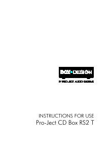 Manual Pro-Ject CD Box RS2 T CD Player