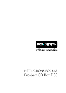 Manual Pro-Ject CD Box DS3 CD Player