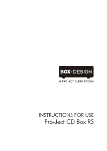 Manual Pro-Ject CD Box RS CD Player
