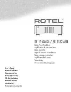 Manual de uso Rotel RB-1582MKII Amplificador